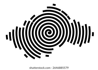 Symbol Map of the city Altusried (Bayern, Germany) showing the city with a black spiral line