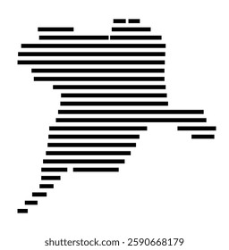 Symbol Map of the City Amersfoort (Netherlands) showing the city with a few black horizontal lines