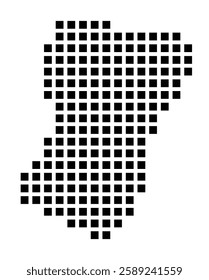 Symbol Map of the City Amstelveen (Netherlands) showing the city with a pattern of just a few black squares