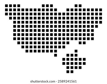 Symbol Map of the City Amsterdam (Netherlands) showing the city with a pattern of just a few black squares