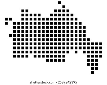 Symbol Map of the City Ancona (Italy) showing the city with a pattern of just a few black squares