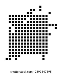 Symbol Map of the City Anderson (Indiana) showing the city with a pattern of just a few black squares