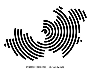 Symbol Map of the city Südliches Anhalt (Sachsen-Anhalt, Germany) showing the city with a black spiral line
