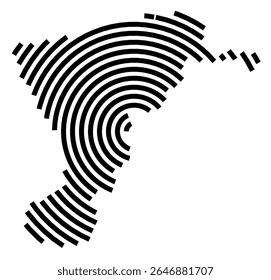 Symbol Map of the city Anklam (Mecklenburg-Vorpommern, Germany) showing the city with a black spiral line