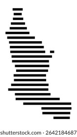 Symbol Map of the city Appenweier (Baden-Württemberg, Germany) showing the area of the city with just a few black horizontal lines
