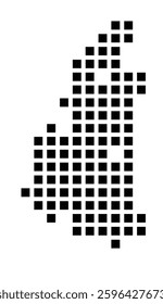 Symbol Map of the City Appleton (Wisconsin) showing the city with a pattern of just a few black squares
