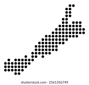 Symbol Map of the City Aranjuez (Spain) showing the city with a pattern of just a few black dots