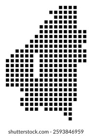 Symbol Map of the City Arlington (Texas) showing the city with a pattern of just a few black squares