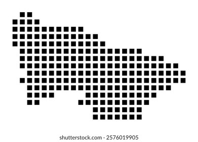 Symbol Map of the City Arnsberg (Germany) showing the city with a pattern of just a few black squares