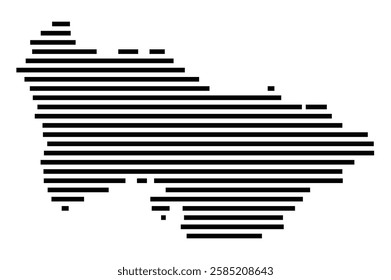 Symbol Map of the City Arnsberg (Germany) showing the city with just a few black horizontal lines