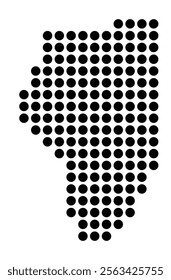 Symbol Map of the City Arroios (Portugal) showing the city with a pattern of just a few black dots