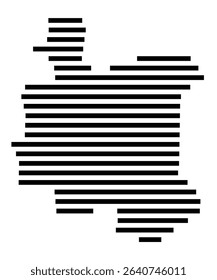 Symbol Map of the city Asperg (Baden-Württemberg, Germany) showing the area of the city with just a few black horizontal lines