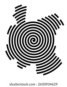 Symbol Map of the city Asperg (Baden-Württemberg, Germany) showing the city with a black spiral line