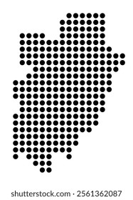 Symbol Map of the City Assen (Netherlands) showing the city with a pattern of just a few black dots