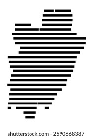 Symbol Map of the City Assen (Netherlands) showing the city with a few black horizontal lines