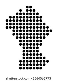 Symbol Map of the City Aulnay-sous-Bois (France) showing the city with a pattern of just a few black dots