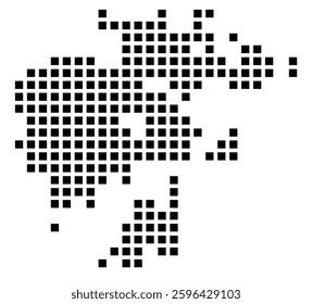 Symbol Map of the City Aurora (Colorado) showing the city with a pattern of just a few black squares