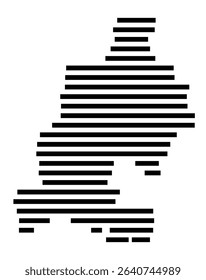 Symbol Map of the city Bad Aibling (Bayern, Germany) showing the area of the city with just a few black horizontal lines