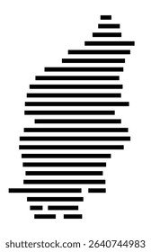 Symbol Map of the city Bad Tölz (Bayern, Germany) showing the area of the city with just a few black horizontal lines