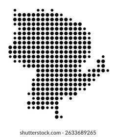 Symbol Map of the city Bad Belzig (Brandenburg, Germany) showing the city with a pattern of just a few black dots