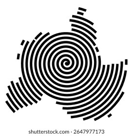Symbol Map of the city Bad Bramstedt (Schleswig-Holstein, Germany) showing the city with a black spiral line
