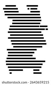 Symbol Map of the city Bad Driburg (Nordrhein-Westfalen, Germany) showing the area of the city with just a few black horizontal lines