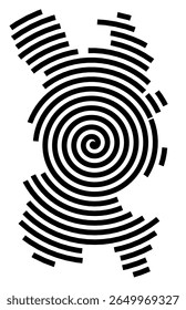 Symbol Map of the city Bad Driburg (Nordrhein-Westfalen, Germany) showing the city with a black spiral line