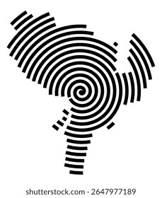 Symbol Map of the city Bad Harzburg (Niedersachsen, Germany) showing the city with a black spiral line