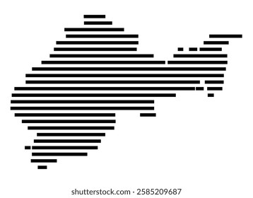 Symbol Map of the City Bad Hersfeld (Germany) showing the city with just a few black horizontal lines