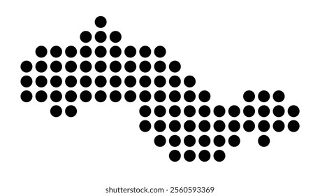 Symbol Map of the City Bad Homburg v.d.Hoehe (Germany) showing the city with a pattern of just a few black dots