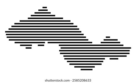 Symbol Map of the City Bad Homburg v.d.Hoehe (Germany) showing the city with just a few black horizontal lines