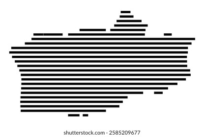 Symbol Map of the City Bad Honnef (Germany) showing the city with just a few black horizontal lines