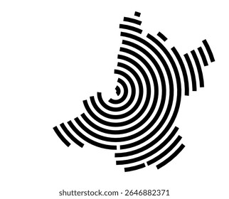 Symbol Map of the city Bad Langensalza (Thüringen, Germany) showing the city with a black spiral line