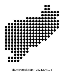 Symbol Map Of the City Bad Neuenahr-Ahrweiler (Germany) showing the city with a pattern of just a few black dots