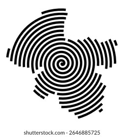 Symbol Map of the city Bad Münstereifel (Nordrhein-Westfalen, Germany) showing the city with a black spiral line