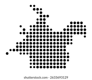 Symbol Map of the city Bad Rappenau (Baden-Württemberg, Germany) showing the city with a pattern of just a few black dots