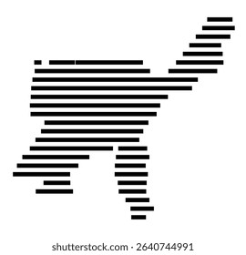 Symbol Map of the city Bad Reichenhall (Bayern, Germany) showing the area of the city with just a few black horizontal lines
