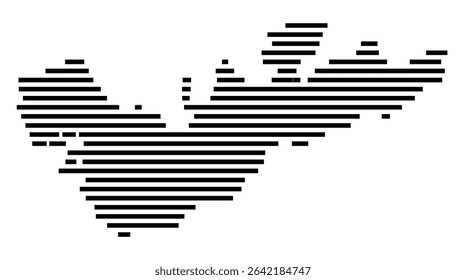 Symbol Map of the city Bad Dürkheim (Rheinland-Pfalz, Germany) showing the area of the city with just a few black horizontal lines