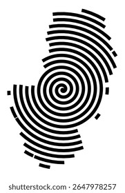 Symbol Map of the city Bad Salzdetfurth (Niedersachsen, Germany) showing the city with a black spiral line