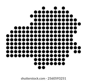 Symbol Map of the City Bad Salzuflen (Germany) showing the city with a pattern of just a few black dots