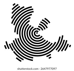 Symbol Map of the city Bad Segeberg (Schleswig-Holstein, Germany) showing the city with a black spiral line