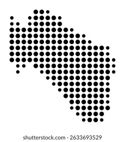 Symbol Map of the city Bad Soden am Taunus (Hessen, Germany) showing the city with a pattern of just a few black dots