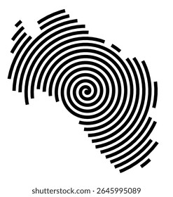 Symbol Map of the city Bad Soden am Taunus (Hessen, Germany) showing the city with a black spiral line