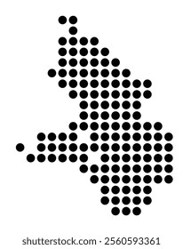 Symbol Map of the City Baden-Baden (Germany) showing the city with a pattern of just a few black dots