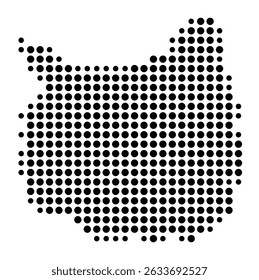 Symbol Map of the city Baiersbronn (Baden-Württemberg, Germany) showing the city with a pattern of just a few black dots