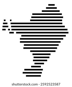 Symbol Map of the City Barcelona (Spain) showing the city with a few black horizontal lines