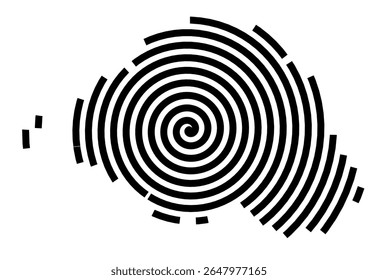 Symbol Map of the city Bargteheide (Schleswig-Holstein, Germany) showing the city with a black spiral line