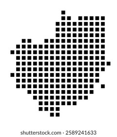 Symbol Map of the City Batorz (Poland) showing the city with a pattern of just a few black squares