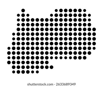 Symbol Map of the city Unterföhring (Bayern, Germany) showing the city with a pattern of just a few black dots