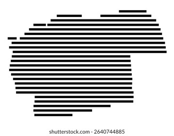 Symbol Map of the city Höhenkirchen-Siegertsbrunn (Bayern, Germany) showing the area of the city with just a few black horizontal lines